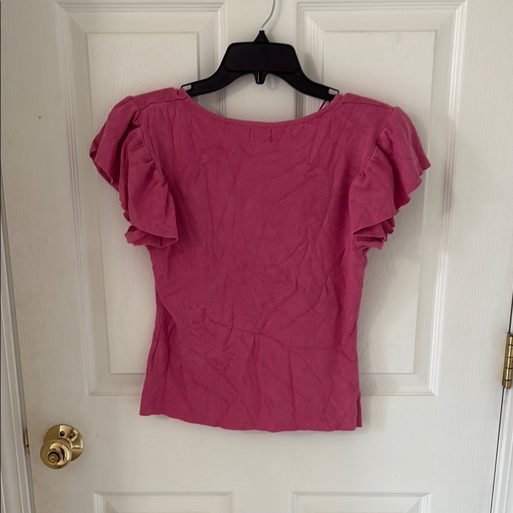 Pink Ruffled Sleeve Top - Picture 3 of 3